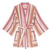 Women Fella | Ilio Nema Ariane Kimono Robe Coral Fez Stripe